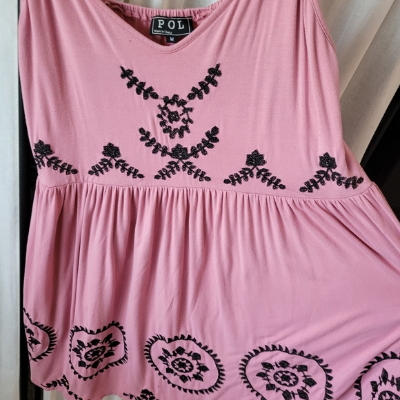 Pol size medium women's sleeveless pink and black dress, great condition - Picture 3 of 5